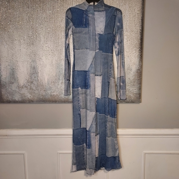 ZARA Patchwork Tulle Dress Stretch Size-M - Picture 10 of 15